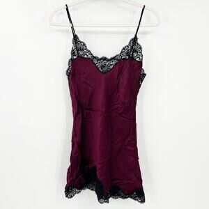 Victorias Secret Womens Vintage 70s Whimsigoth Silk Lace Babydoll Slip‎ Dress S